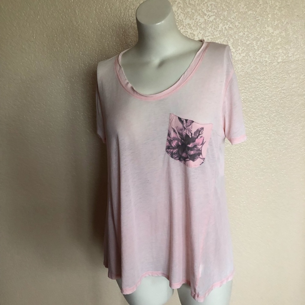 Maeve Anthropologie Pink Knit Tee Top L New
